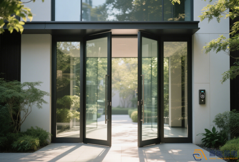 無框雙開自動(dòng)門與指紋門禁聯(lián)動(dòng)成標(biāo)配